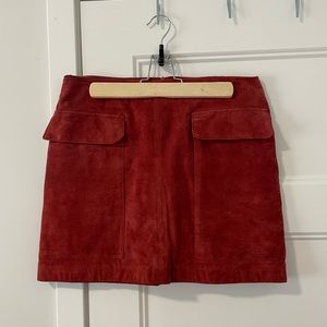 Burn orange suede Zara mini skirt, size medium.
